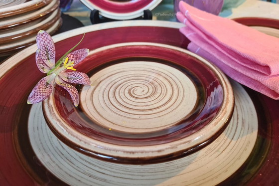 Image 1 of Wien, Keramos Von Wien Keramik '70 Dessert| Gebäckset (9)