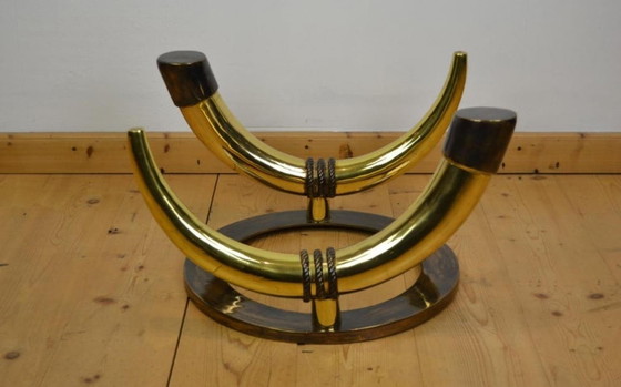 Image 1 of Tavolo da salotto dal design vintage con olifantentanden in bronzo