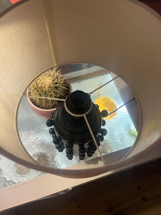 Image 1 of Tafel Lamp Donker Turkoois Met Noppen