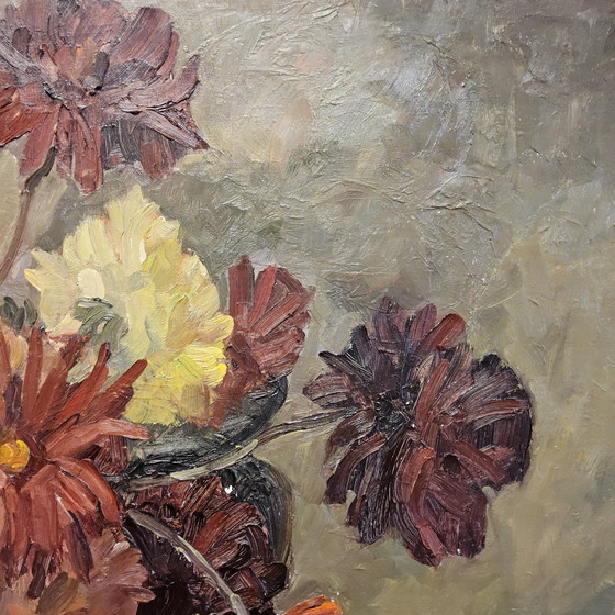 Image 1 of Grande Nature Morte Vintage à l'huile (162x120cm) Grande Nature Morte à l'huile (cadre baroque doré)