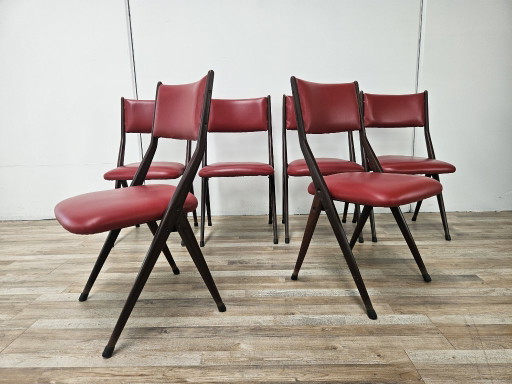 Six chairs by Gaetano and Alessandro Besana, 1960