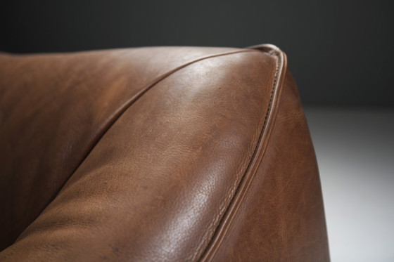 Image 1 of Prachtige vintage Ringo Sofa in leer van Gerard Van Den Berg voor Montis 1979