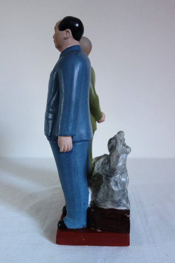 Image 1 of Statue figurine of Mao and General Jinshi, Chinese Cultural Revolution #22