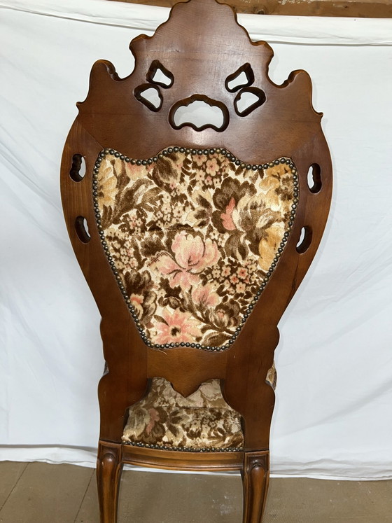 4 Sedie da pranzo barocche – Velluto, Legno (photo 5 of 10)