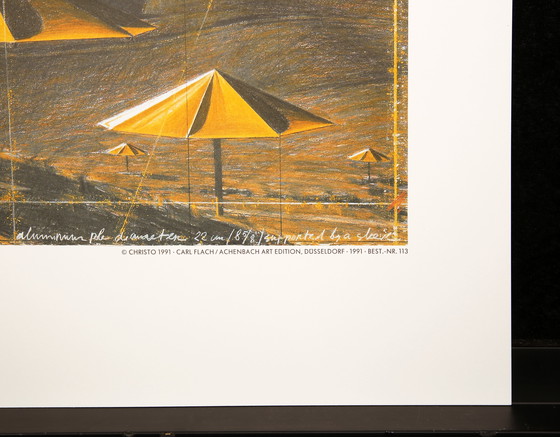 Image 1 of Christo - The Umbrellas (Yellow) - Offset couleur - Japon/USA 1991