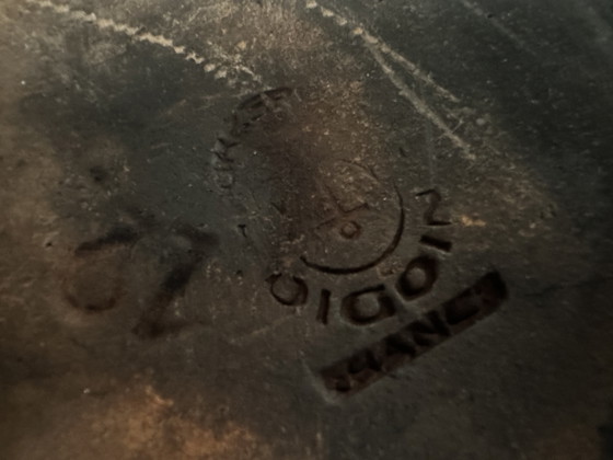 Image 1 of Caquelon antico di Digoin in gres dipinto a mano e smaltato