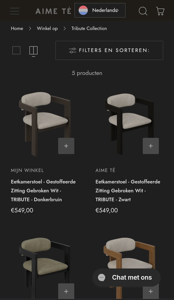 Image 1 of Aime Té Japandi Eetkamerstoel gestoffeerde zitting