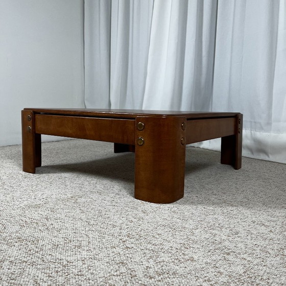 Tavolino da caffè quadrato modernista in impiallacciatura di faggio tinto teak, 1970/80 – Tavolini da caffè (photo 7 of 15)