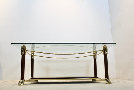 Hollywood Regency Salontafel, Koffietafelboeken, Glas, Messing (foto 6 van 8)