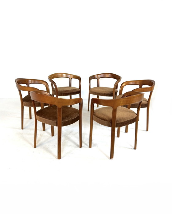 Image 1 of Set van 6 vintage eetkamerstoelen ‘60
