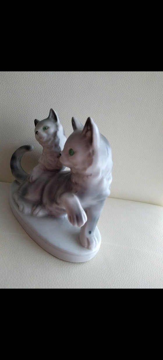 Image 1 of Carl Scheidig Gräfenthal old porcelain figurine cats