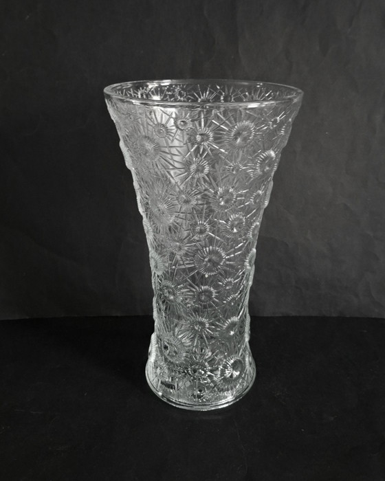 Image 1 of Jiŕi Ŕepásek Slo Union hoge kristallen Space Age design vaas. Type Atomic Starburst 1970.