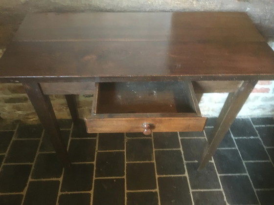 Bijzettafel met lade in eikenhout – Consoles, Vintage (photo 7 of 12)