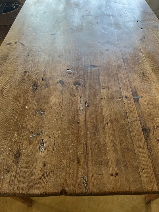 Image 1 of Antieke grenen tafel 2.30 m