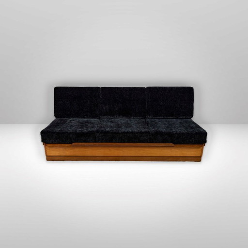 Art Déco Sofabed by Jindřich Halabala for UP Závody, 1950s, Czechoslovakia – 3 5 zitsbanken, Textile, Wood