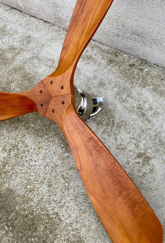 Image 1 of Faro Lantau brown/chrome ceiling fan with remote control