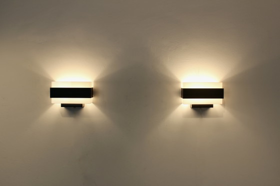 Stock of Louis Kalff Philips Wall Sconces in Black & White, Wall lights, Metal, Dutch Design Style (photo 10 of 12)