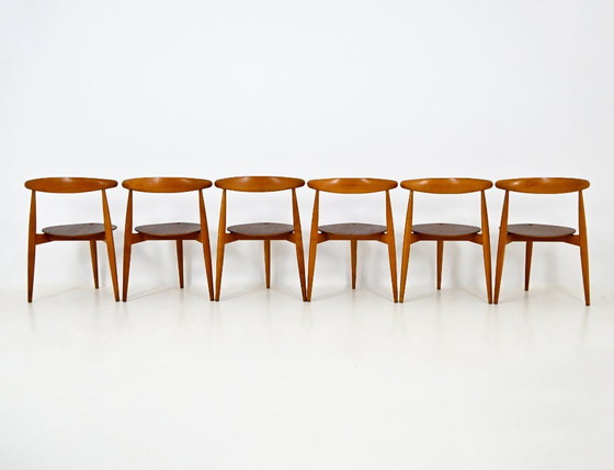 Set da pranzo Heart di Hans J. Wegner per Fritz Hansen, anni '50 – Legno (photo 7 of 15)