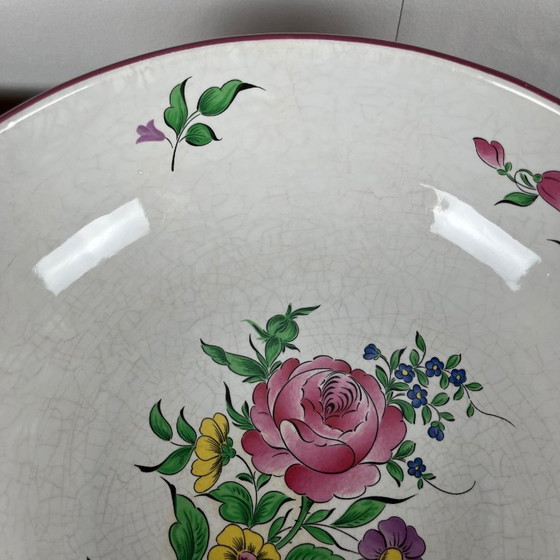 Image 1 of Set de 4 assiettes plates + 1 saladier Luneville Reverbere Yvonne