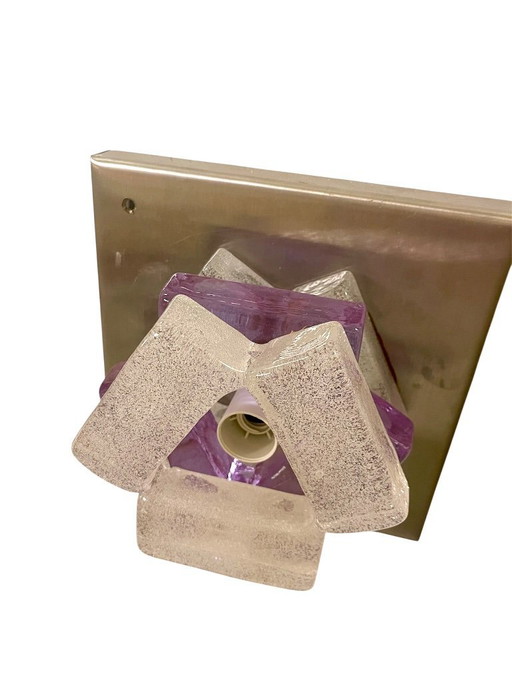 Albano Poli by Poliarte wall lighting glass murano , Italy 1970