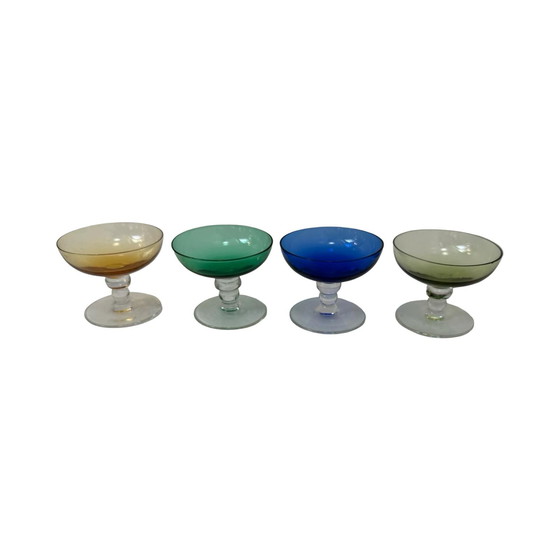 Image 1 of Max Verboeket für Kristalunie Maastricht – Karnevalsglas – Set mit 4 kleinen Schnapsgläsern – niederländisches Glas – keine Chip
