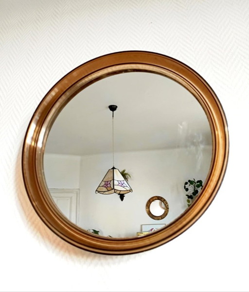 Round 40cm plexiglass mirror, Gilac 1970