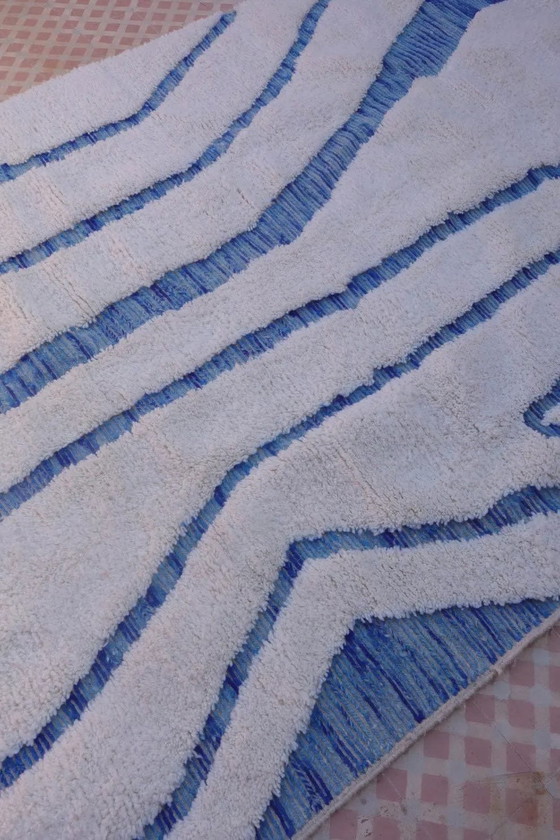 Custom-made blue Moroccan rug, handmade, size 140/260 cm – Aime Té, Rugs & carpets, Wool (photo 11 of 11)