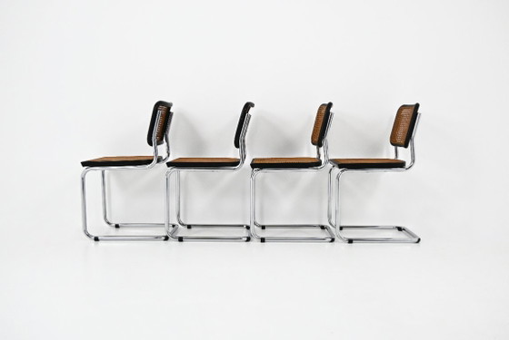 Image 1 of Eetkamerstoelen stijl B32 van Marcel Breuer, set van 4