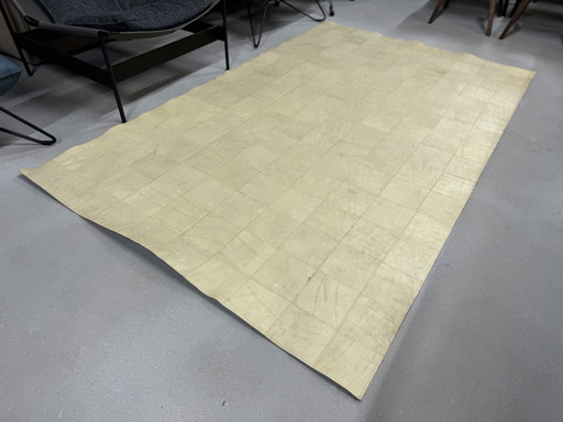Tappeto in pelle di vacchetta patchwork 152x242