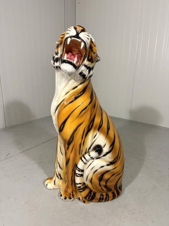 Image 1 of Grande tigre in ceramica, Italia, anni '70