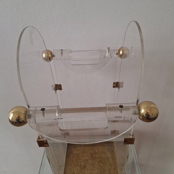 Image 1 of Porte-parapluie Fontana Arte des années 1970 en lucite/acrylique et laiton
