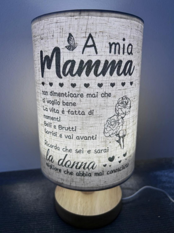 Maman Wooden Bedside Lamp with Lampshade, LED included, Table lamps, Beige (photo 3 of 5)