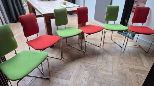 Set von 6 Gispen S02 Esszimmerstühle - Design von Peter Ghyczy