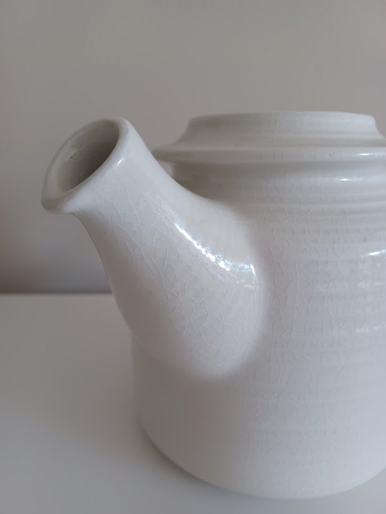 Image 1 of Arabia Finland Kaarna Teekanne - Ulla Procopé Weißes Steingut | Mid Century 1960s