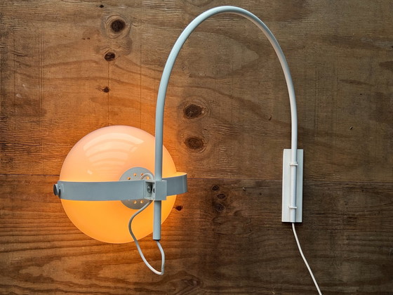 Image 1 of White Retro Mushroom Wall Lamp by Dijkstra – 1970s Space Age Design