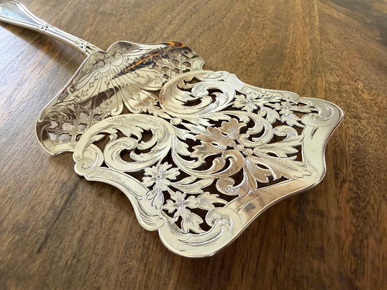 Paletta da portata per asparagi in argento antico Art Nouveau esclusiva – Schwarz & Steiner Vienna (160 g) (photo 3 of 7)
