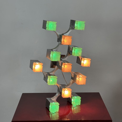 Sciolari Cubic pendant lamp, 1970s design