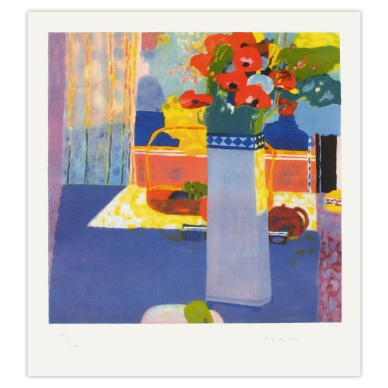 Roberto Ortuno Signed Lithograph Vase De Fleurs 1985 – Lithographs & prints, Paper (photo 5 of 5)
