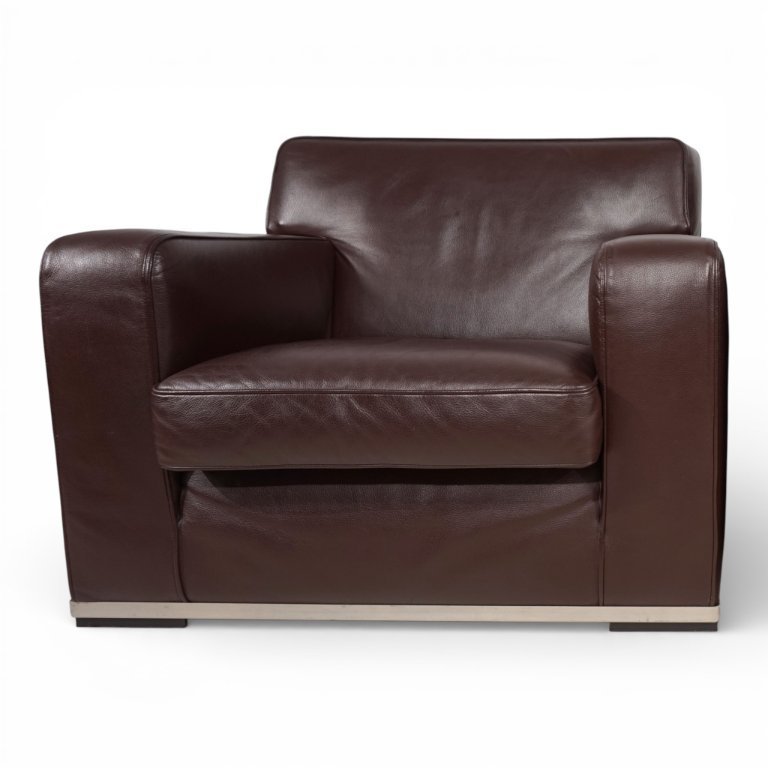 2 B&B Italia Maxalto Febo Armchairs Black Leather | Whoppah
