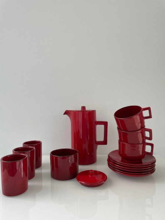 Image 1 of 14-piece Vintage Dutch design Hofra coffee set H. Wagner