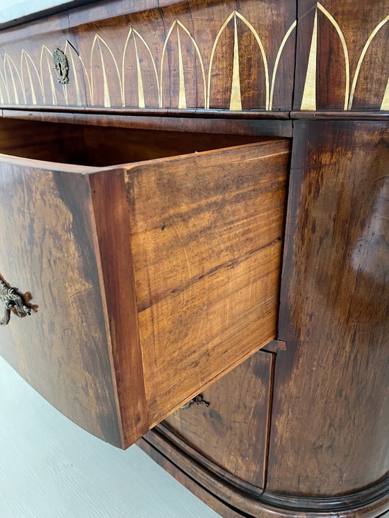 Image 1 of Cassettone - Noce - Comò con specchiera