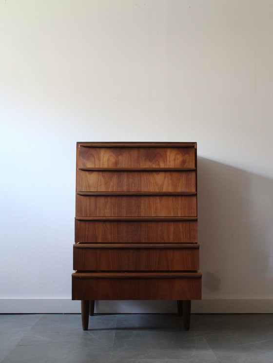 Image 1 of Vintage Deense ladekast in teak, smal!