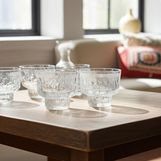 Image 1 of Vasos de vidrio de corteza Iittala Tapio Wirkkala - juego de 4