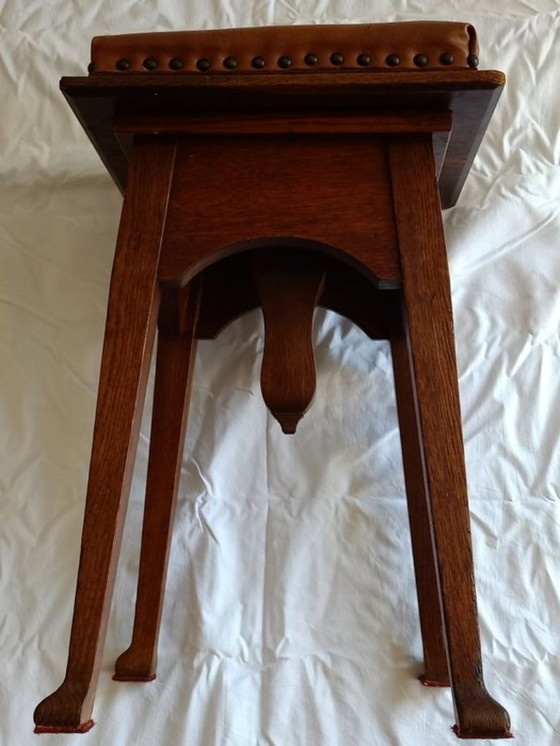 Image 1 of Antica sedia da pianoforte regolabile. Scuola di Amsterdam