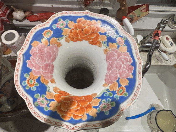 Image 1 of Japanese Hizen Shinpo porcelain maker's mark set of two vases 