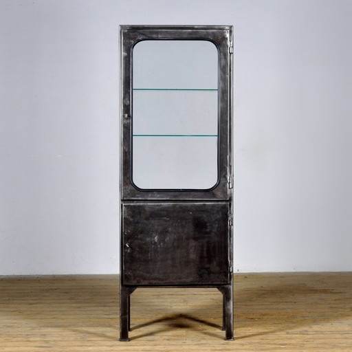 Vintage Iron And Glass Display Cabinet, 1970s