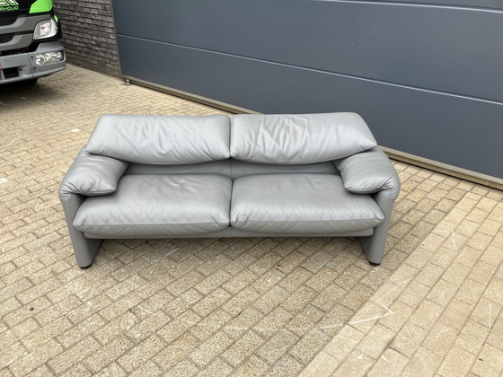 Image 1 of Cassina Maralunga 2,5-Sitzer in original grauem Pelle-Leder, SINGLE!