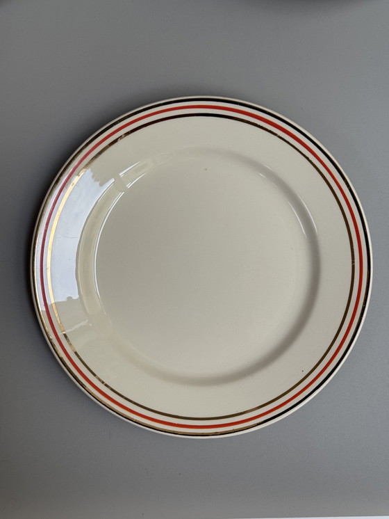 Image 1 of Set di 12 piatti da dessert o da colazione vintage Boch Frères - anni '40