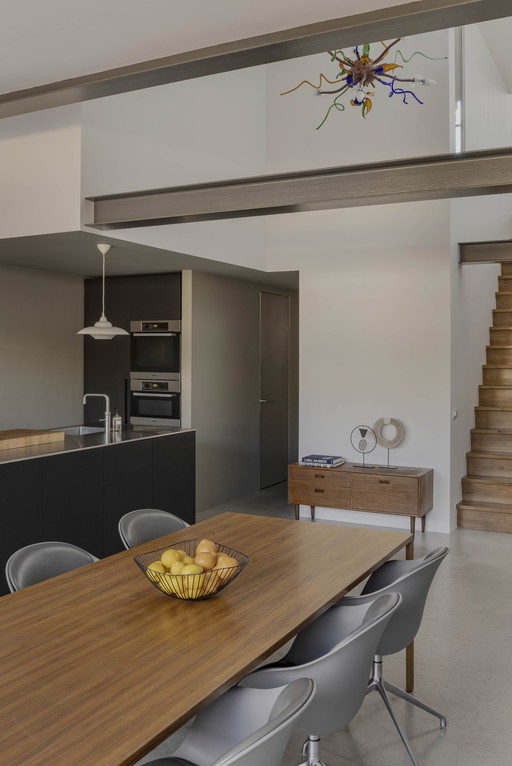 6x Sillas de comedor de cuero BoConcept gris