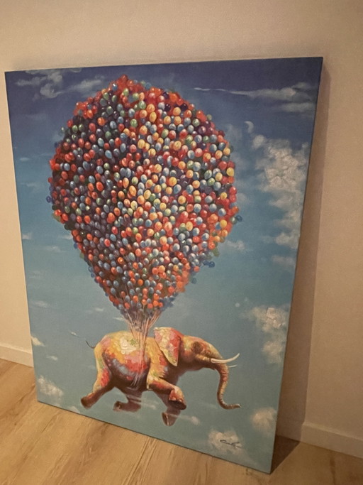 Peinture Éléphant Volant